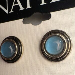 Napier Silver and Blue Stud Earrings